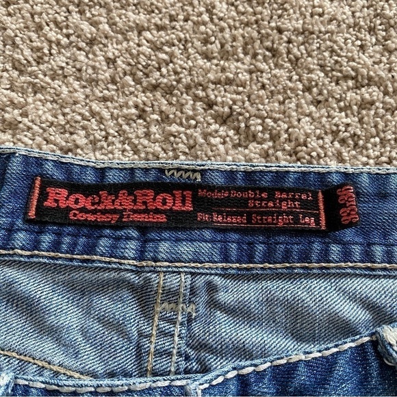 Rock & Roll Cowboy Double Barrel Relaxed Straight Leg Jeans Mens 33X36 - Picture 10 of 14